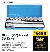 Builders Warehouse Gedore 19mm (3/4) socket set drive d32emz offer