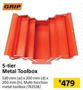 Builders Warehouse Grip 5 tier metal toolbox offer