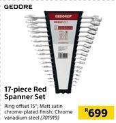 Gedore 17-piece red spanner set 701919