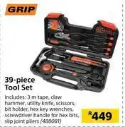 Builders Warehouse Grip 39 piece tool set offer