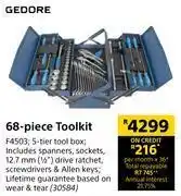 Builders Warehouse Gedore 68-piece toolkit f4503 offer