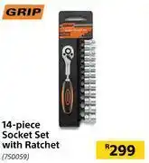 Builders Warehouse Grip 14 piece socket set with ratchet offer