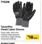 Builders Warehouse Tysonflex hawk latex gloves-per pair offer
