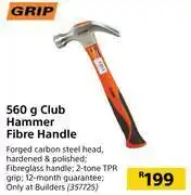 Builders Warehouse Grip 560g club hammer (fibre handle) 357725 offer