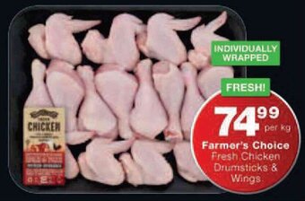 Checkers Farmer's Choice Fresh Chicken Drumsticks & Wings offer