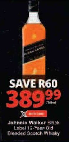 Checkers Johnnie Walker Black Label 12-Year-Old Blended Scotch Whisky offer