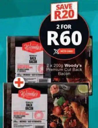2 x 200g Woody's Premium Cut Back Bacon