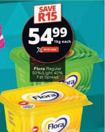 Checkers Flora Regular 50%/Light 40% Fat Spread offer