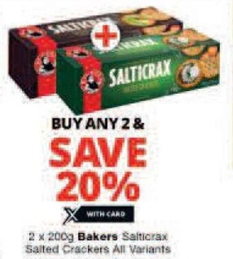 2 x 200g Bakers Salticrax Salted Crackers All Variants