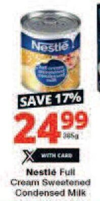 Checkers Nestlé Full Cream Sweetened Condensed Milk offer
