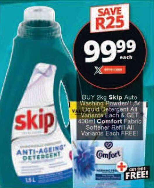 BUY 2kg Skip Auto Washing Powder/1,5/ Liquid Detergent All Variants