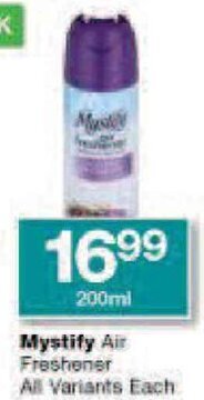 Checkers Mystify Air Freshener All Variants Each offer