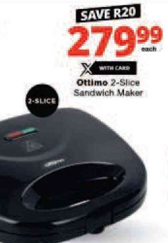 Checkers Ottimo 2-Slice Sandwich Maker offer