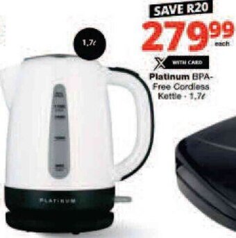 Checkers Platinum BPA-Free Cordless Kettle-1,7L offer