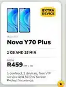 MTN Huawei nova y70 plus-on 2gb & 25 min offer