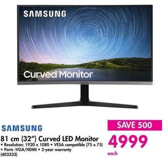 Makro SAMSUNG 81 cm (32") Curved LED Monitor offer