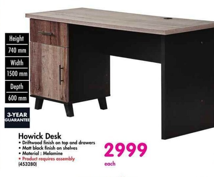 Howick Desk offer at Makro