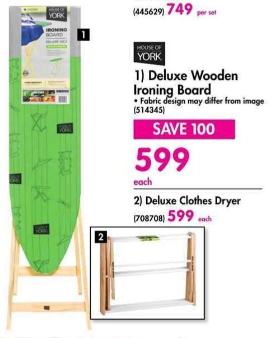 1) Deluxe Wooden Ironing Board offer at Makro