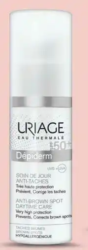 Dis-Chem Uriage Eau Thermale Depiderm Anti Brown Spot Daytime Care SPF50+-30ml offer