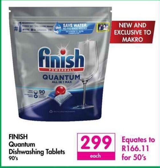 FINISH Quantum Dishwashing Tablets 90's offer at Makro