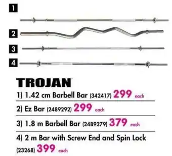 Makro TROJAN 1) 1.42 cm Barbell Bar (342417) 299 each 2) Ez Bar (2489292) 299 each offer
