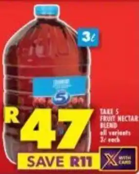 Shoprite TAKE 5 FRUIT NECTAR BLEND all variants 3L each offer