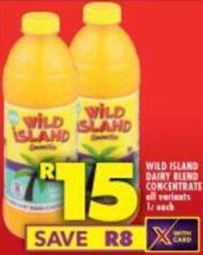 Shoprite WILD ISLAND DAIRY BLEND CONCENTRATE all variants 1L each offer