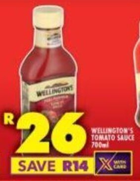 Shoprite WELLINGTON'S TOMATO SAUCE 700ml offer
