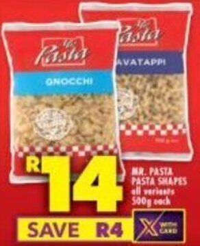 Shoprite MR. PASTA PASTA SHAPES all variants 500g each offer