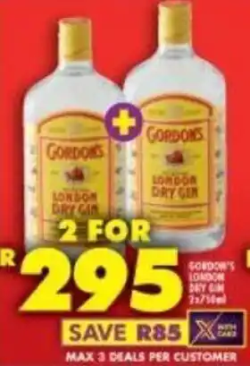 Shoprite Gordon's London Dry Gin offer