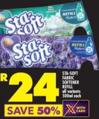 Shoprite STA-SOFT FABRIC SOFTENER REFILL all variants 500ml each offer