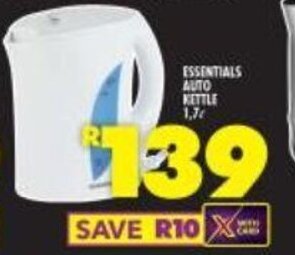 Shoprite ESSENTIALS AUTO KETTLE 1,7L offer