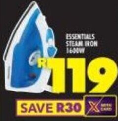 Shoprite ESSENTIALS STEAM IRON 1600W offer