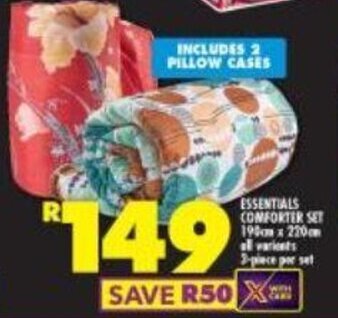 Shoprite Essentials Comforter Set offer