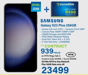 Incredible Connection SAMSUNG Galaxy S23 Plus 256GB offer