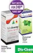 Vir away junior syrup 500ml or promucoff syrup 100ml-both for