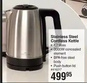 Dis-Chem Stellar 1.7ltr stainless steel cordless kettle offer