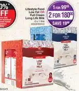 Dis-Chem Lifestyle foods low fat or full cream long life milk-for 1x6 x 1ltr offer