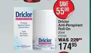 Dis-Chem Driclor anti-perspirant roll on-20ml offer