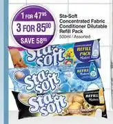 Dis-Chem Sta-soft concentrated fabric conditioner dilutable refill pack assorted-for 1 x 500ml offer