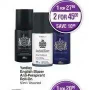 Dis-Chem Yardley english blazer anti-prespirant roll-on assorted-for 1 x 50ml offer