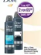 Dis-Chem Dove men + care anti-prespirant deodorant spray assorted-for 1 x 150ml offer
