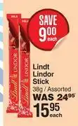 Dis-Chem Lindt lindor stick assorted-38g each offer