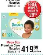 Dis-Chem Pampers premium care nappies mega box-per box offer