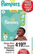 Dis-Chem Pampers double protection nappies mega box-per pack offer