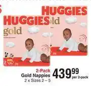 Dis-Chem Huggies gold nappies-2 per pack offer