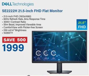 Incredible Connection Dell Technologies SE2222H 21.5-Inch FHD Flat Monitor offer