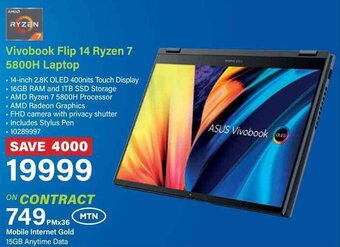 Incredible Connection Vivobook Flip 14 Ryzen 7 5800H Laptop offer