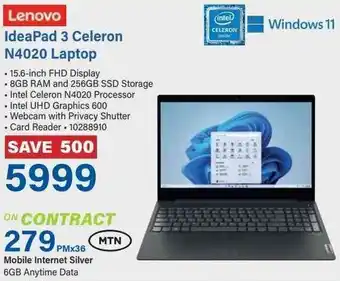 Incredible Connection Lenovo IdeaPad 3 Celeron N4020 Laptop offer