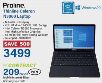 Incredible Connection Proline. Thinline Celeron N3060 Laptop offer